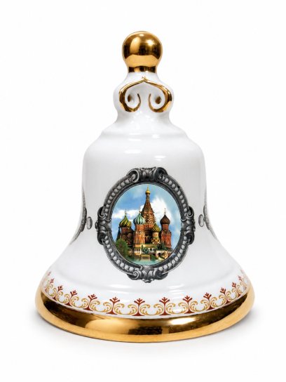 Колокол  интерьерный «Храм Василия Блаженного» Майолика. 140 x 160 мм.