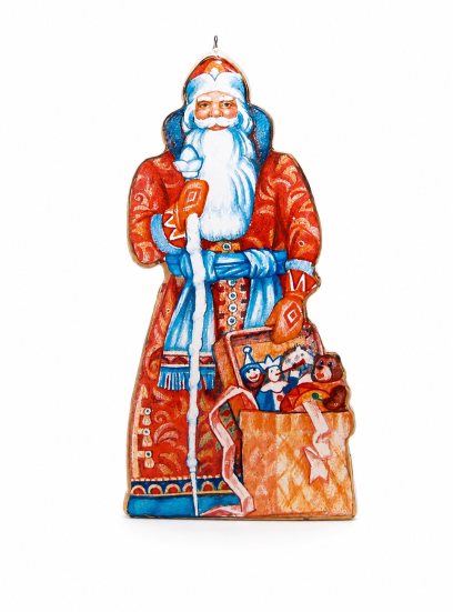 Елочная игрушка «Дед Мороз» Майолика. 55 x 110 мм.