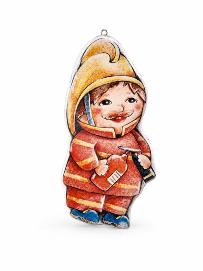 Елочная игрушка «Пожарный» Майолика