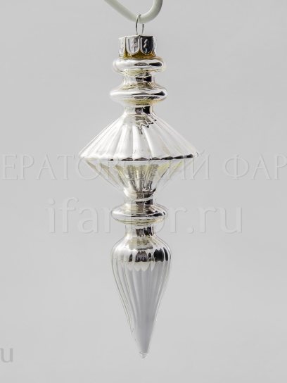 Елочная игрушка «Веретено ребристое» Форма: Веретено ребристое. Стекло. 150 мм.