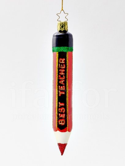Елочная игрушка «Карандаш желаний» Стекло. 25 x 165 мм.