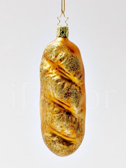 Елочная игрушка «Батон» Стекло. 50 x 140 мм.