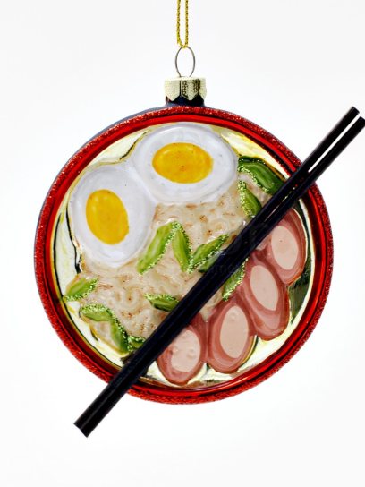 Елочная игрушка «Суп Ramen» Стекло. 90 x 95 мм.