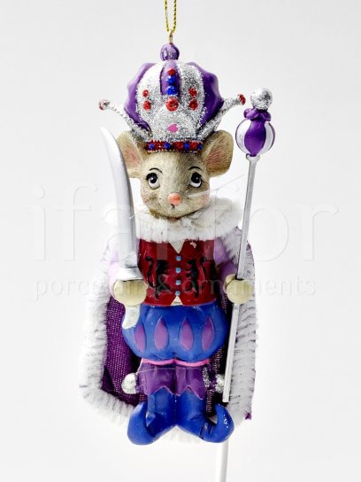 Елочная игрушка «Мышиный король» Форма: Мышиный король. Полирезин, ткань. 53 x 130 мм.