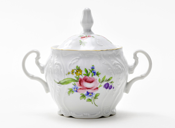 Sugar bowl Bernadotte Meissen bouquet Bernadotte