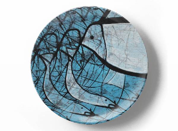 Decorative plate Greg Van Dyke Fish and birds