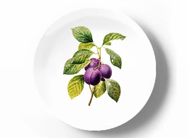 Decorative plate Pierre-Joseph Redouté Plum 2
