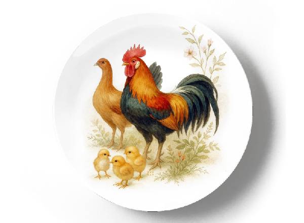 Петух и курица с цыплятами Феникс