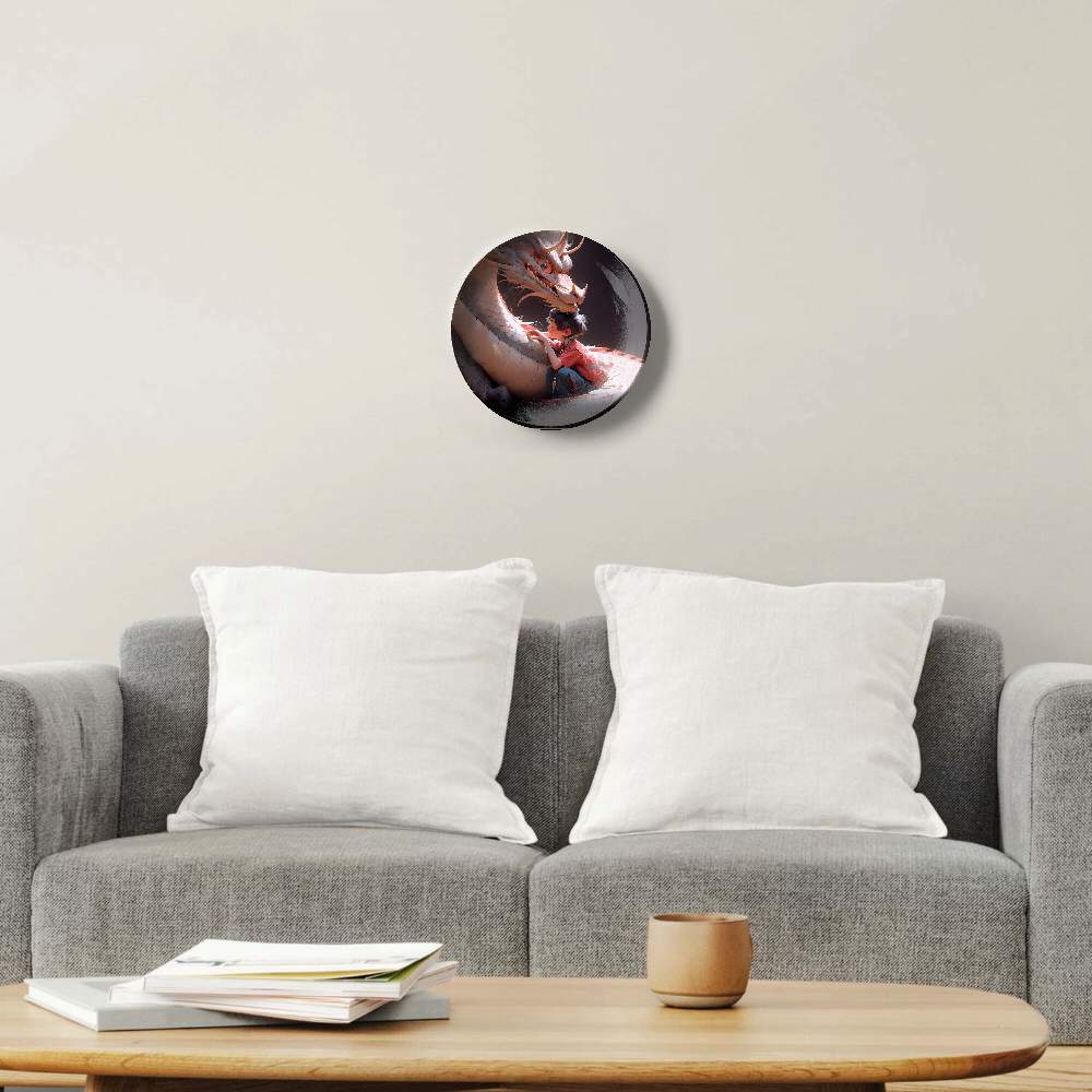 Серый ушастый дракон и мальчик