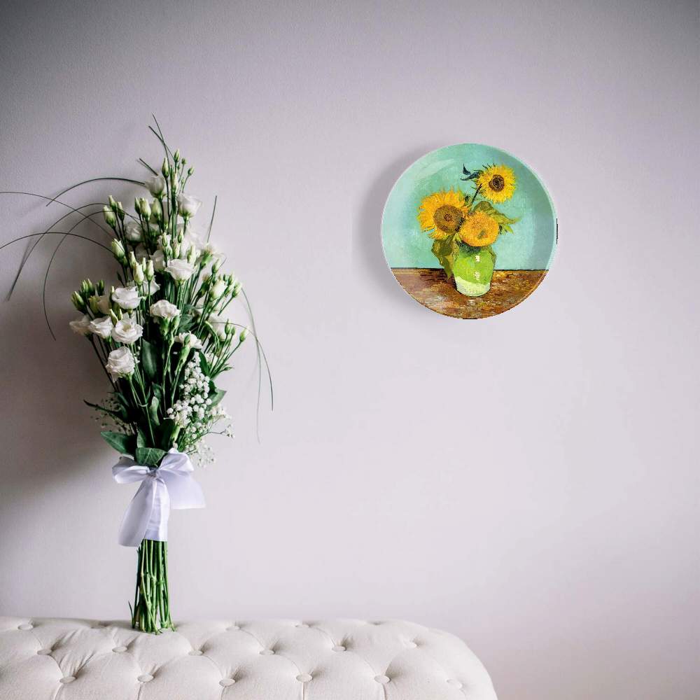 Подсолнухи в зеленой вазе — Винсент Ван Гог