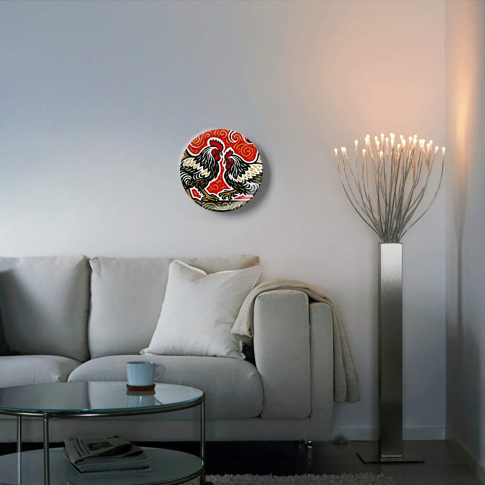 Петушиный бой Красный орнамент — Жан Габриэль Ги