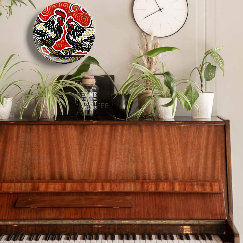 Петушиный бой Красный орнамент — Жан Габриэль Ги