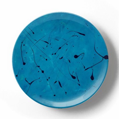 Декоративная тарелка Грег Ван Дайк Синяя композиция 1