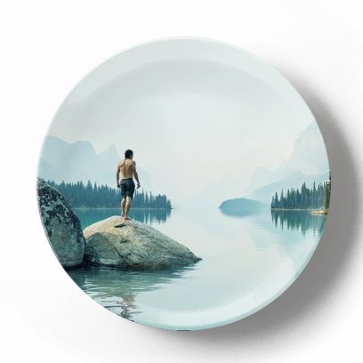 Декоративная тарелка Эрик Алмас Холодное горное озеро