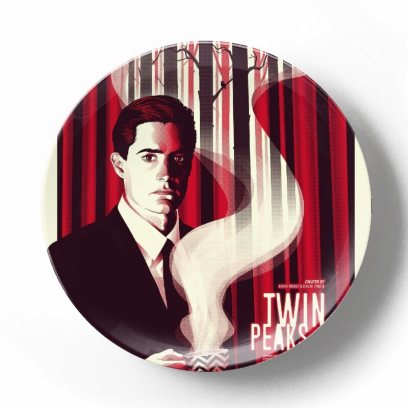 Декоративная тарелка Дэвид Линч Агент Купер и чашка кофе