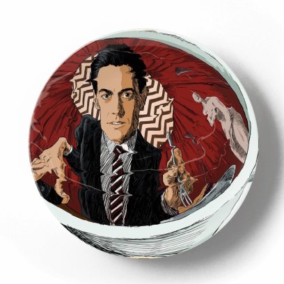 Декоративная тарелка Дэвид Линч Агент Купер в Белом Вигваме