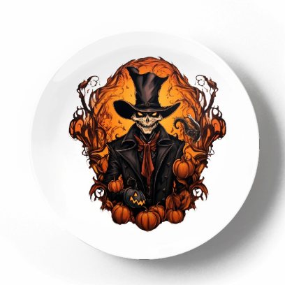 Скелет и тыквы