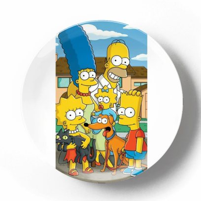 Декоративная тарелка Симпсоны Симсоны с собакой и кошкой
