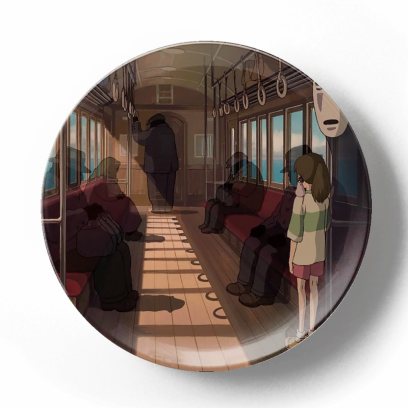 Декоративная тарелка Хаяо Миядзаки. Унесенные призраками В вагоне