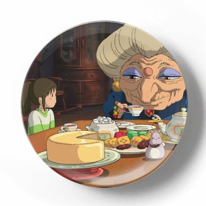 Декоративная тарелка Хаяо Миядзаки. Унесенные призраками Чаепитие с безликим