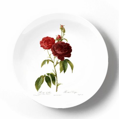 Декоративная тарелка Пьер Жозеф Редуте Роза галлица пурпурно фиолетовая