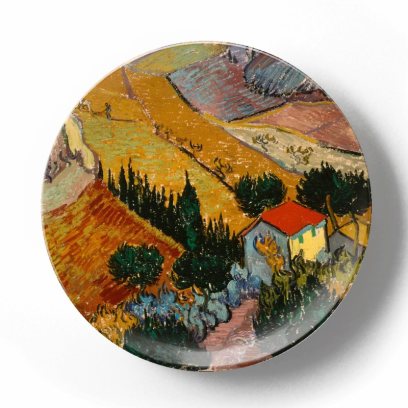 Декоративная тарелка Винсент Ван Гог Пейзаж с домом и пахарем