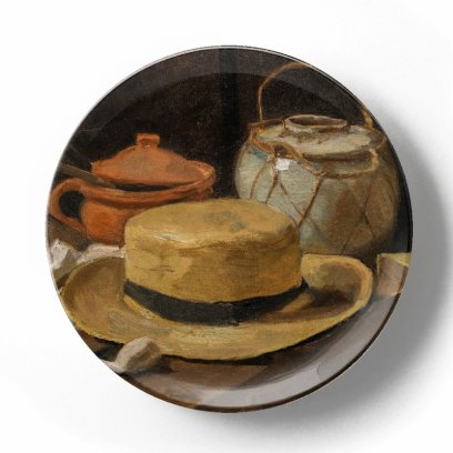 Декоративная тарелка Винсент Ван Гог Натюрморт с желтой соломенной шляпой