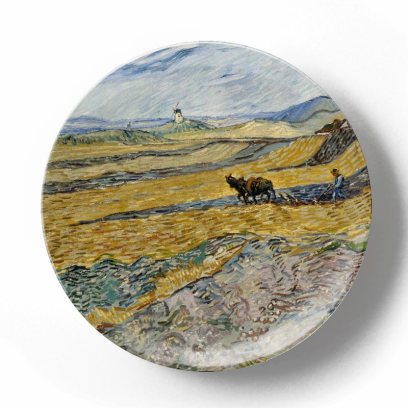 Декоративная тарелка Винсент Ван Гог Огороженное поле с пахарем