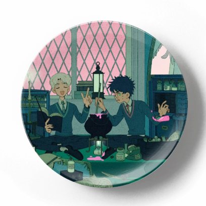 Декоративная тарелка Джоан Роулинг Гарри Поттер и Драко Малфой