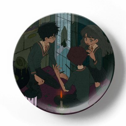 Декоративная тарелка Джоан Роулинг Гарри Поттер с Гермионой и Роном