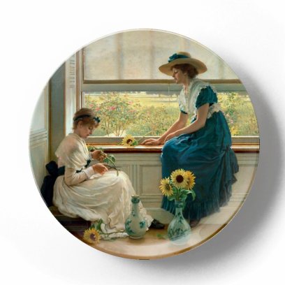 Декоративная тарелка Джордж Данлоп Лесли Цветы солнца и луны