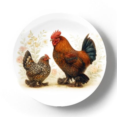 Декоративная тарелка Жан Габриэль Ги Павловские петух и курица