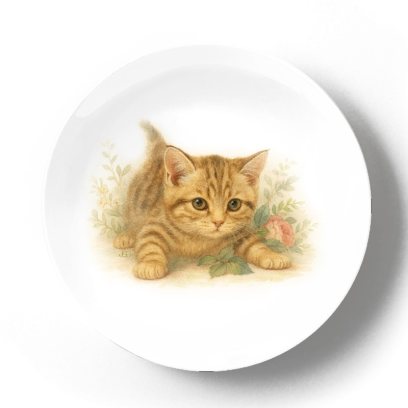 Декоративная тарелка Жан Габриэль Ги Котенок с розой