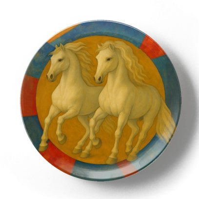 Декоративная тарелка Жан Габриэль Ги Конь и лошадка