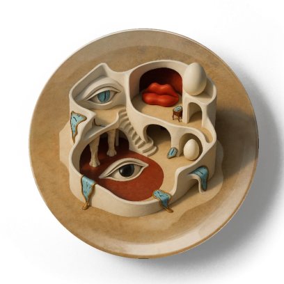 Декоративная тарелка Жан Габриэль Ги Сюрреалистический дом