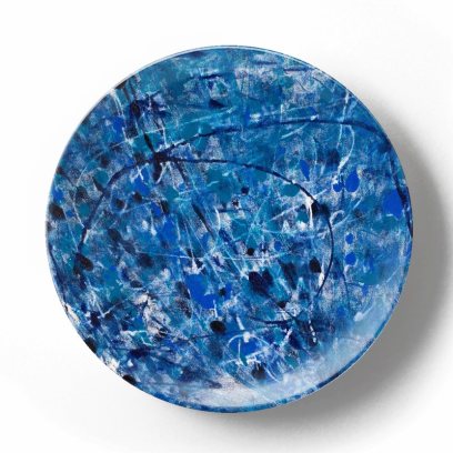 Декоративная тарелка Грег Ван Дайк Синяя композиция 11
