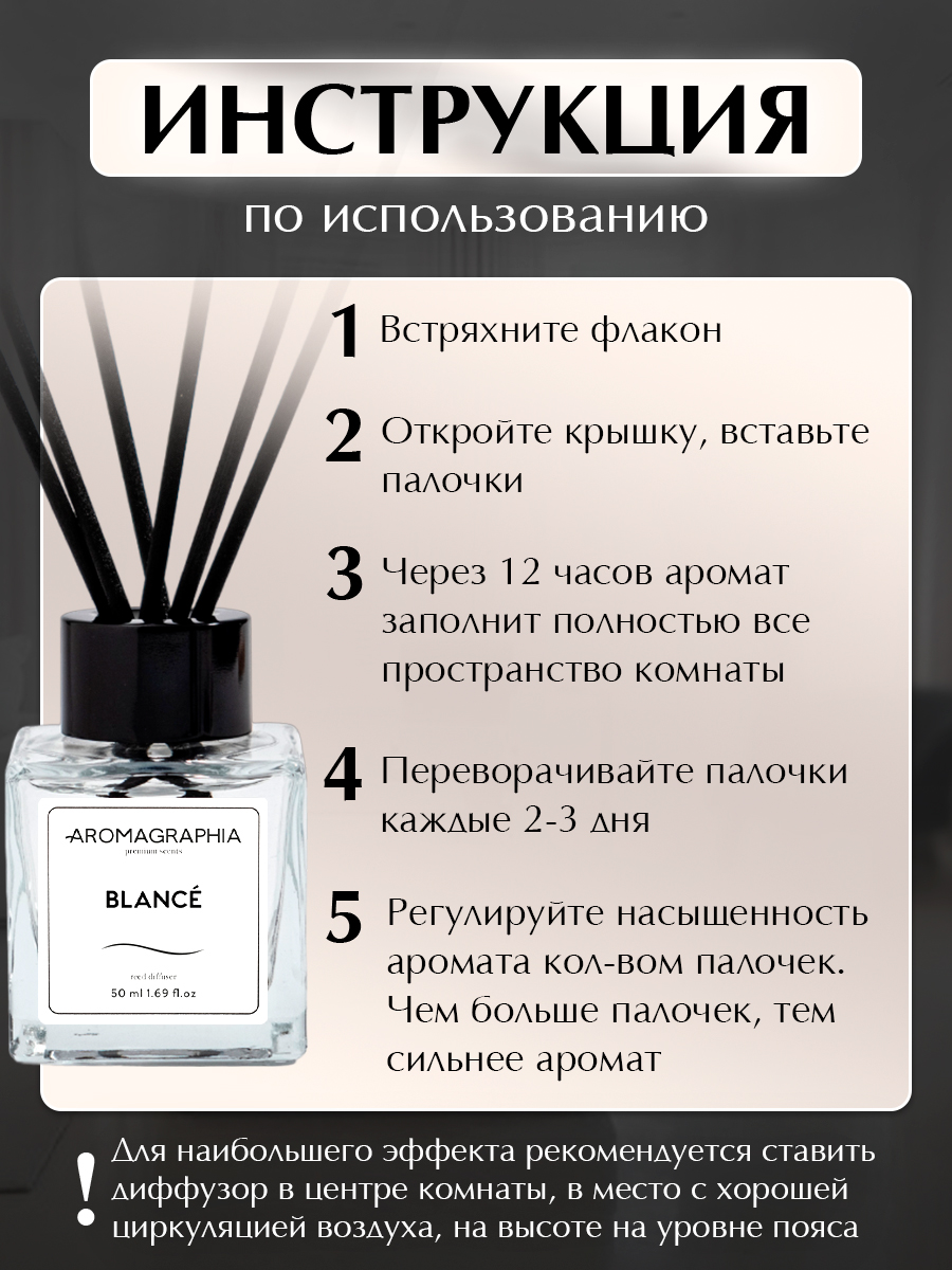 Диффузор для дома с палочками "Afrique & Blance" 2х50 мл