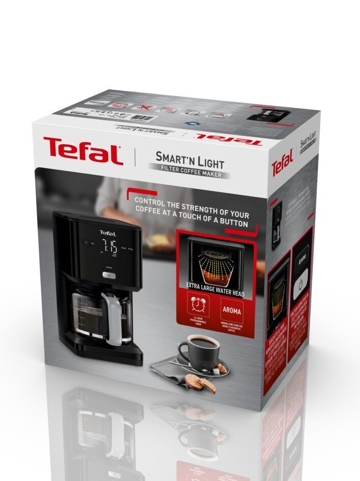 Кофеварка капельная Tefal Smart&Light CM600810, черная