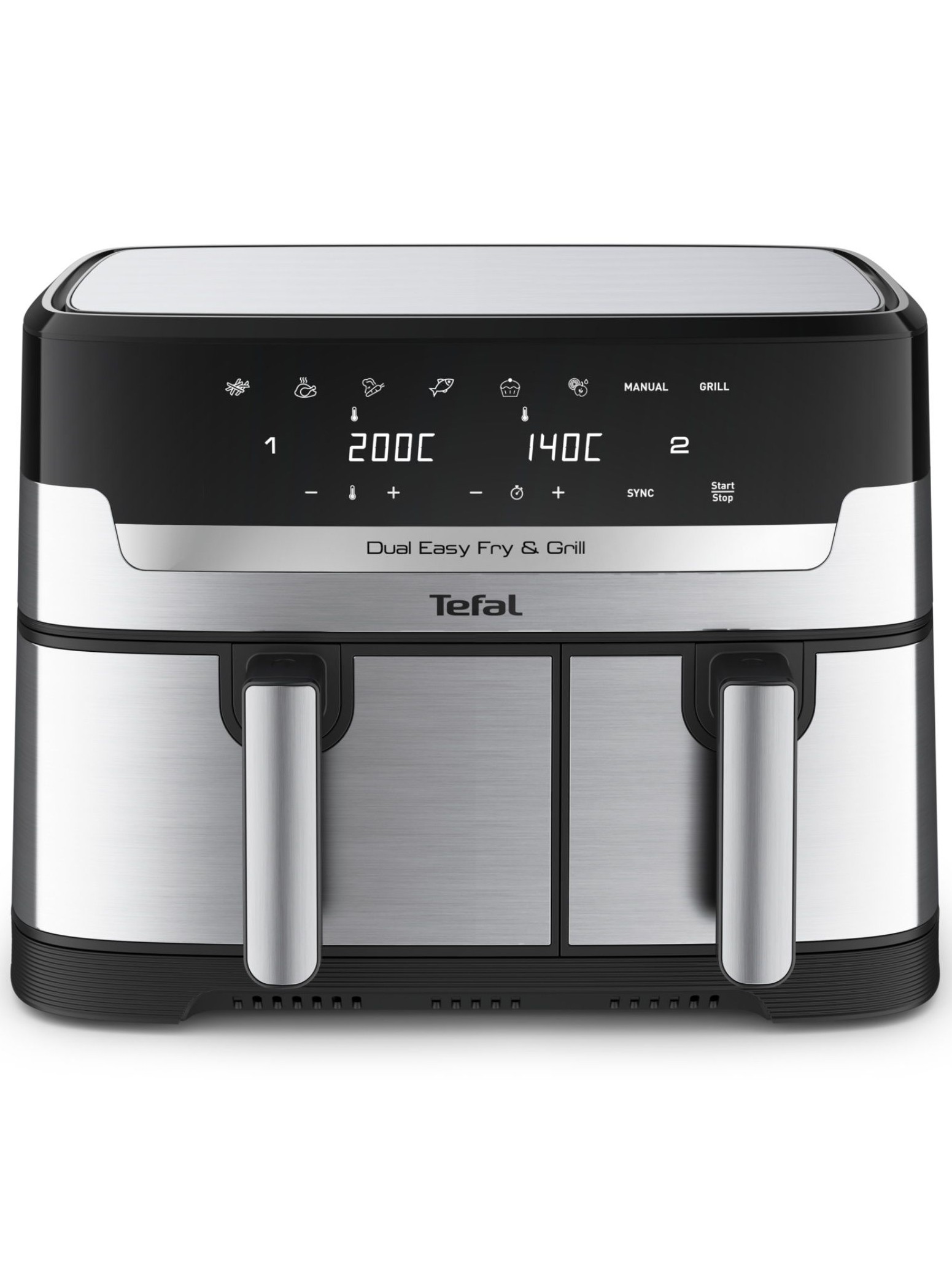 Аэрогриль Tefal 8 автопрограмм, 2 чаши, EasyFry&Grill, EY905D10