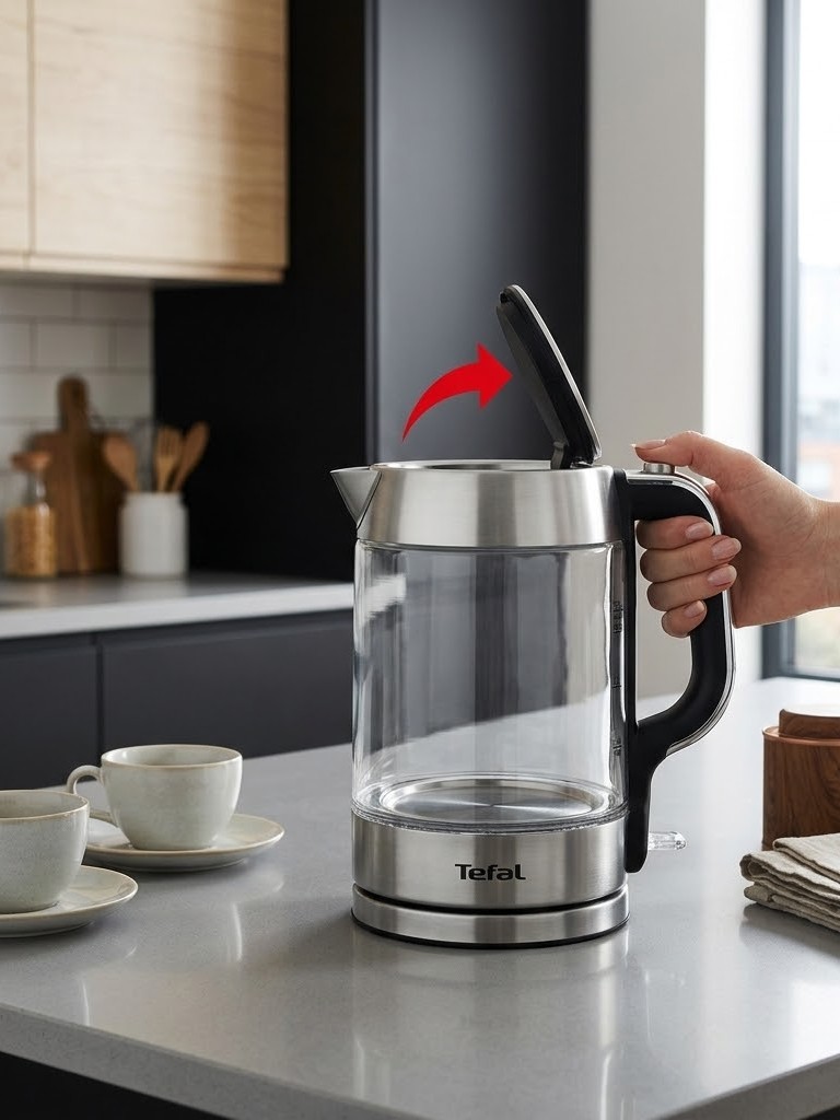 Чайник электрический Tefal, 1,7 л Glass Kettle KI770D30 стеклянный