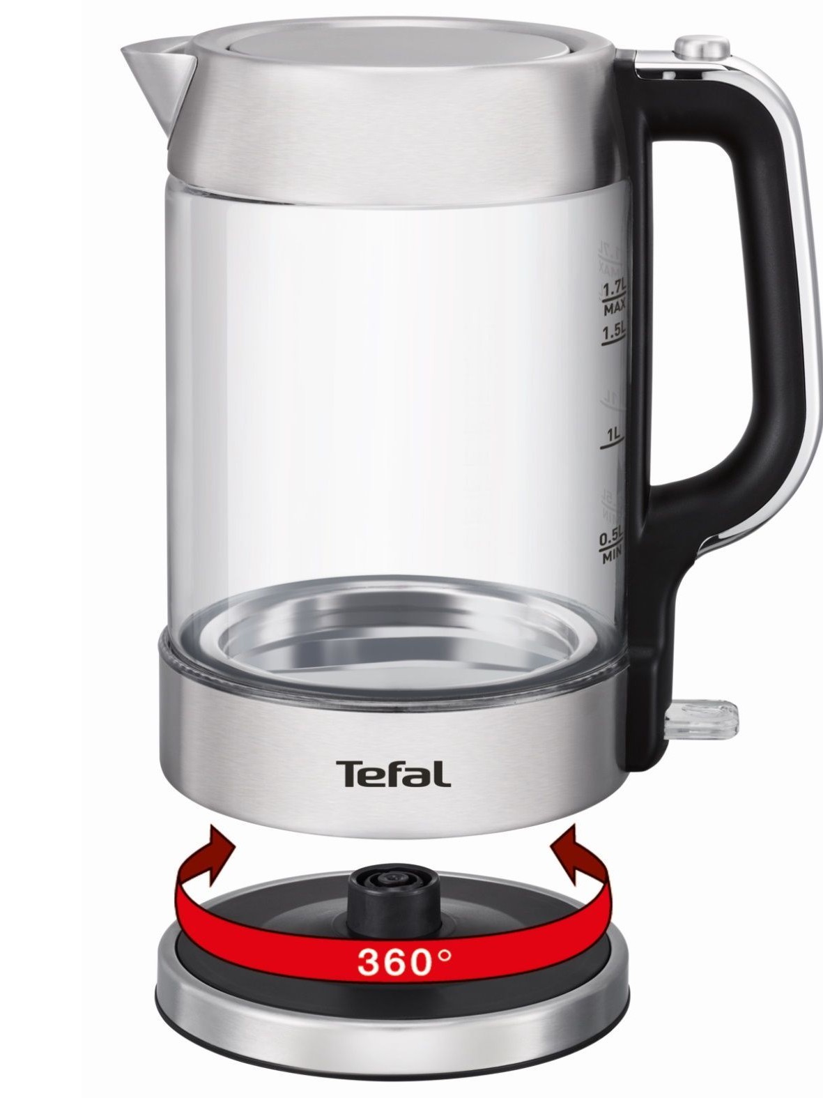Чайник электрический Tefal, 1,7 л Glass Kettle KI770D30 стеклянный