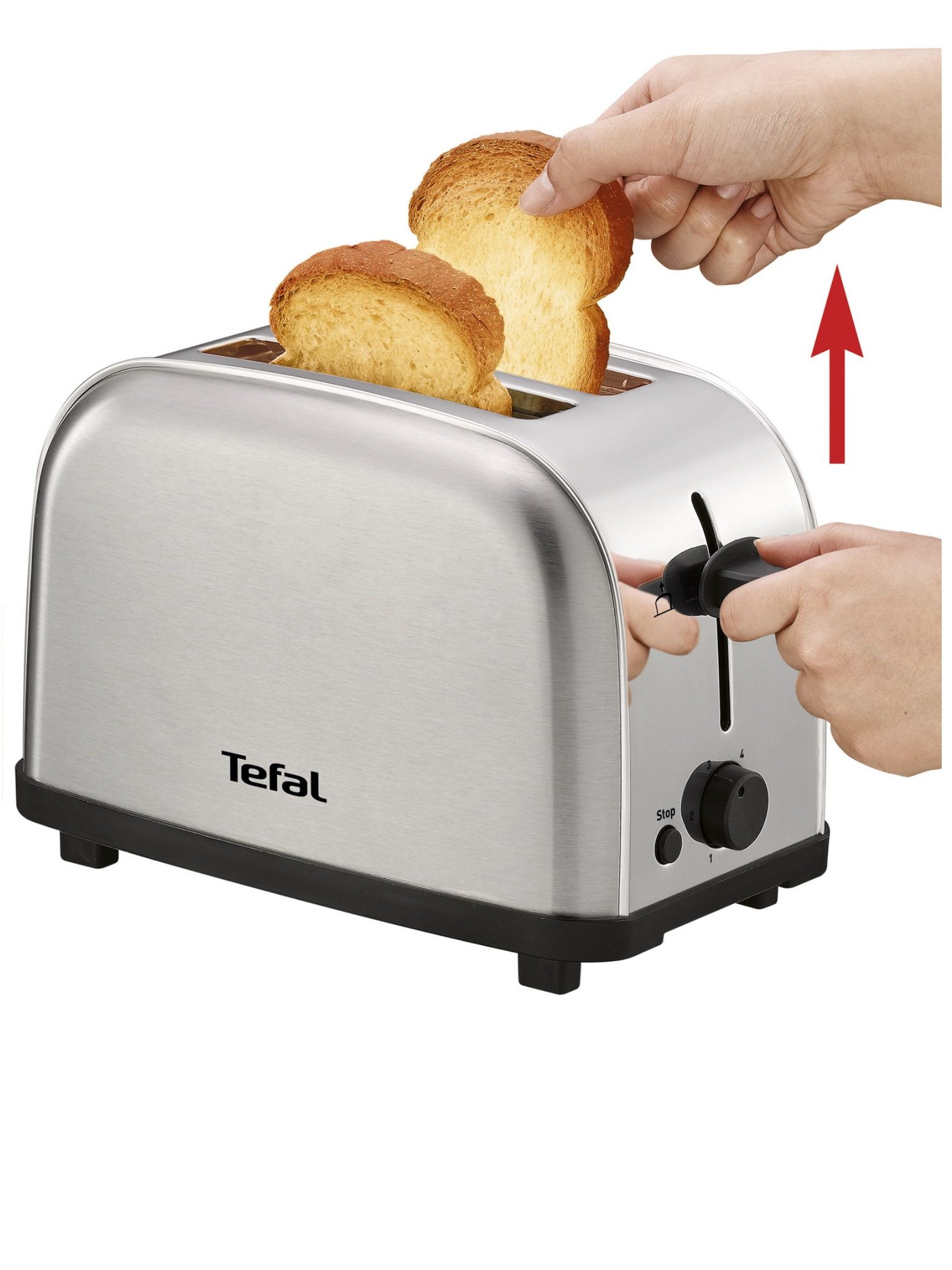 Тостер для хлеба Tefal Ultra Mini TT330D30 С высоким подъемом, поддоном для крошек, 6 уровнями поджаривания, 700 Вт