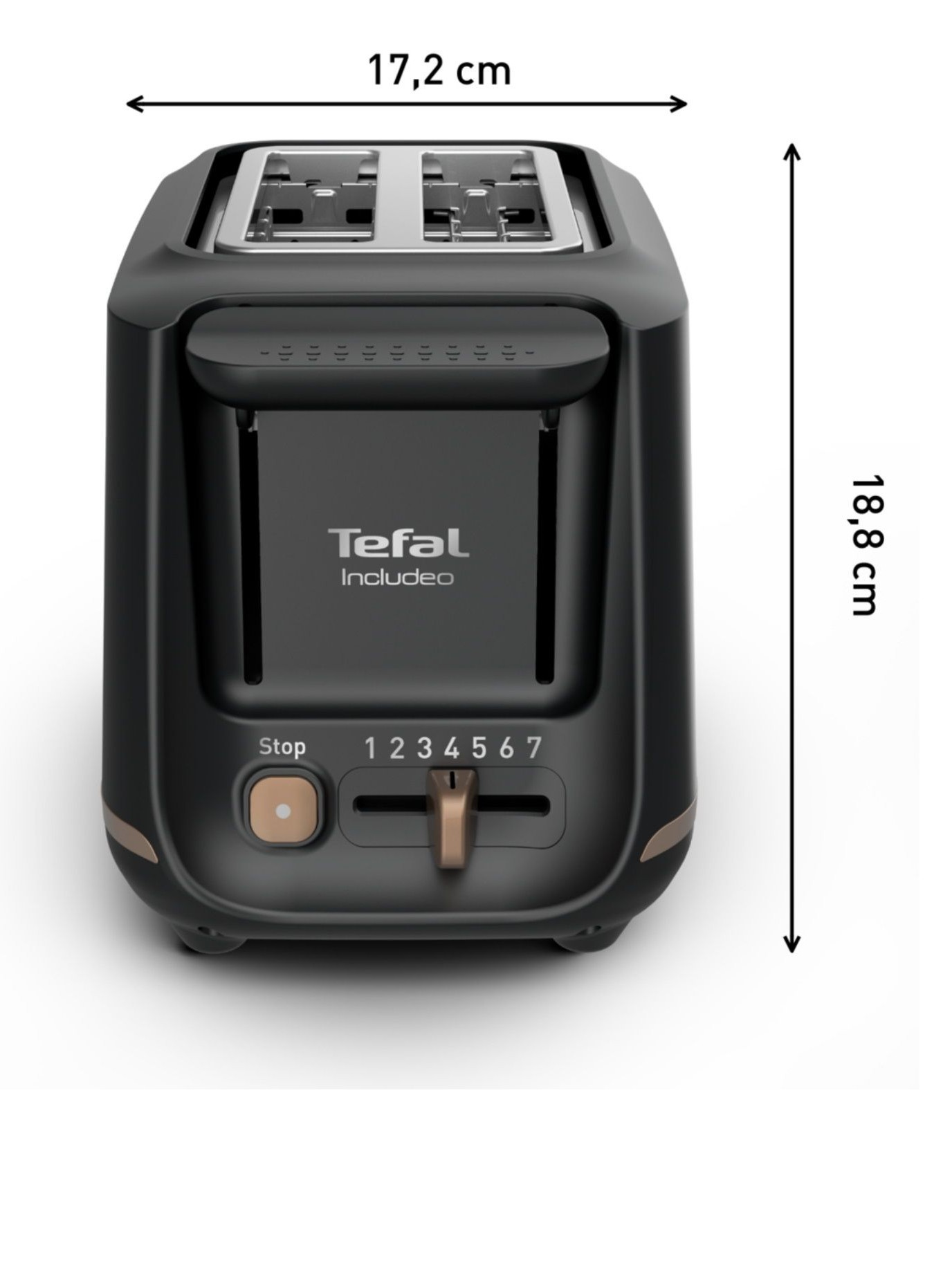 Тостер для хлеба Tefal Includeo TT533811 С 7 степенями поджаривания, 850 Вт, черный