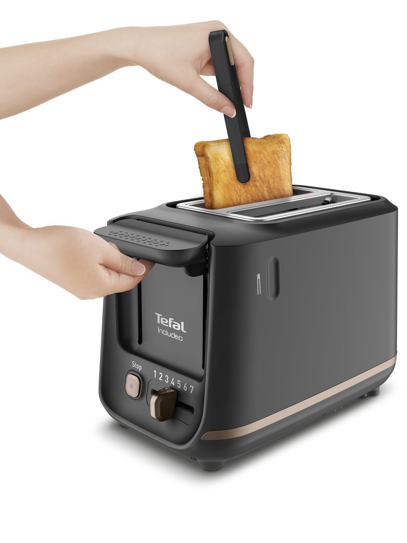 Тостер для хлеба Tefal Includeo TT533811 С 7 степенями поджаривания, 850 Вт, черный