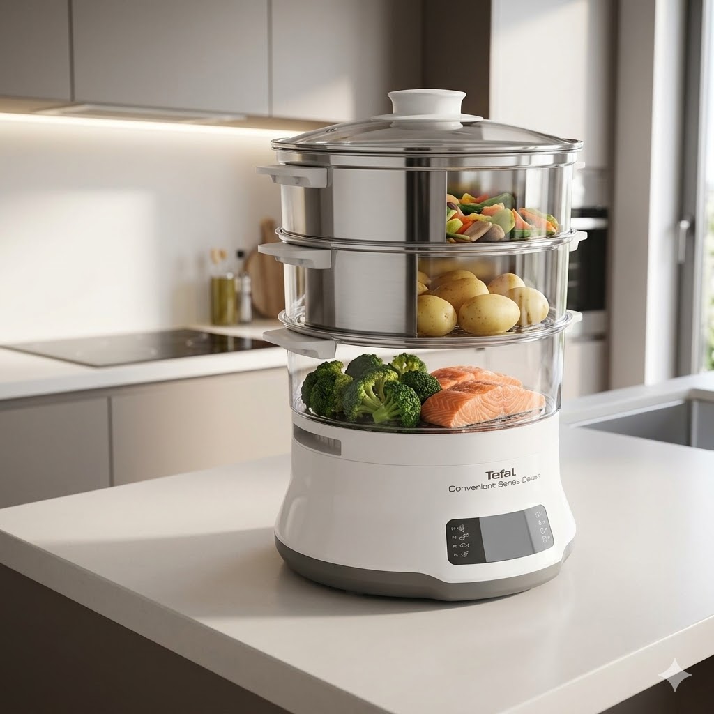 Пароварка электрическая Tefal Convenient Series Deluxe VC502D10 3 яруса