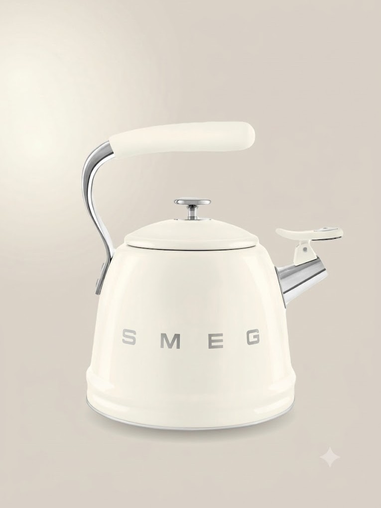 Чайник со свистком SMEG WKF01CR, 2.3 л Цвет кремовый глянцевый