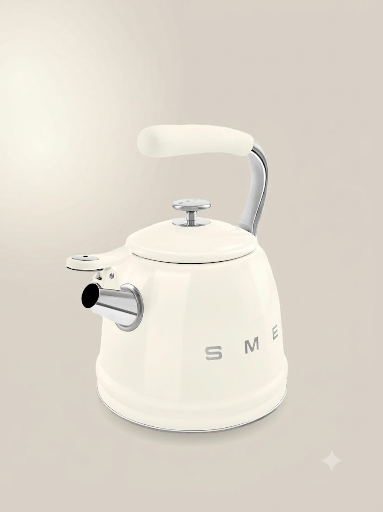 Чайник со свистком SMEG WKF01CR, 2.3 л Цвет кремовый глянцевый