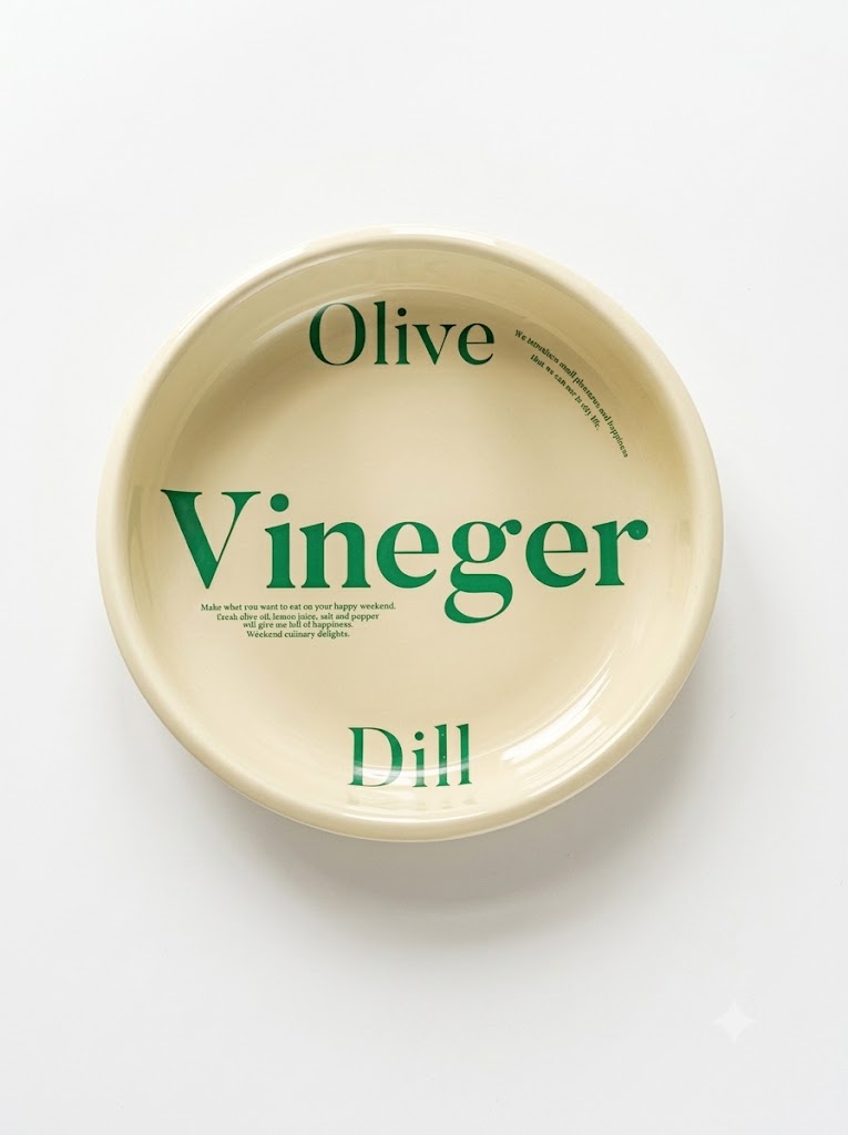 Тарелка сервировочная с надписями Vineger, Olive 200 мм